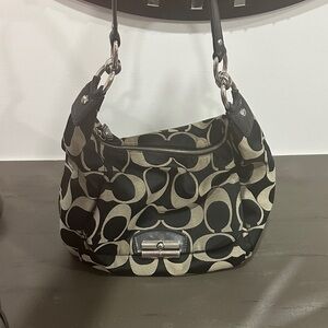 Coach Black and Cream Shoulder Bag